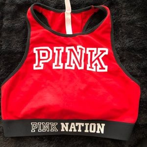 Pink sports bra